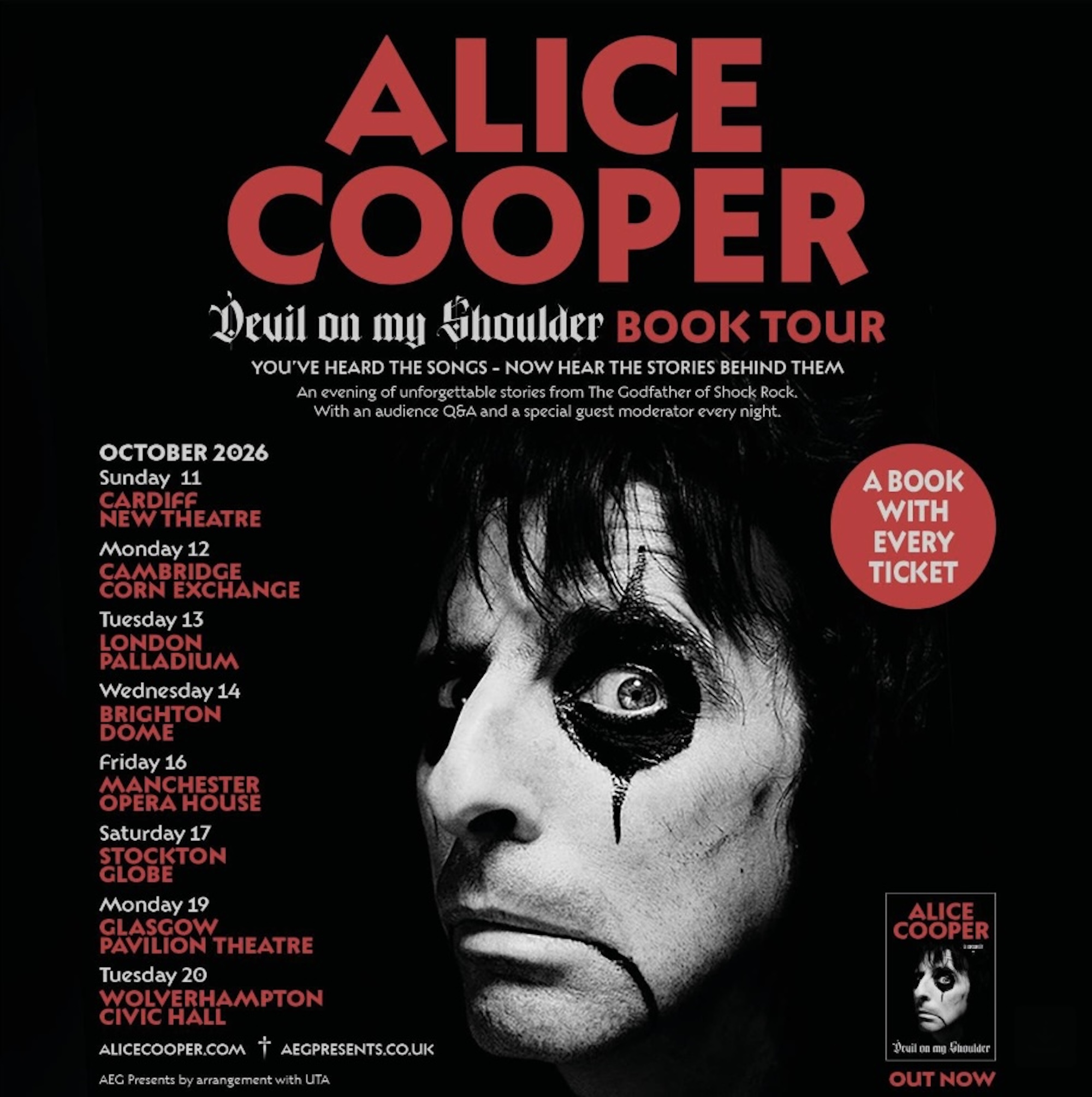 Alice Cooper book tour poster