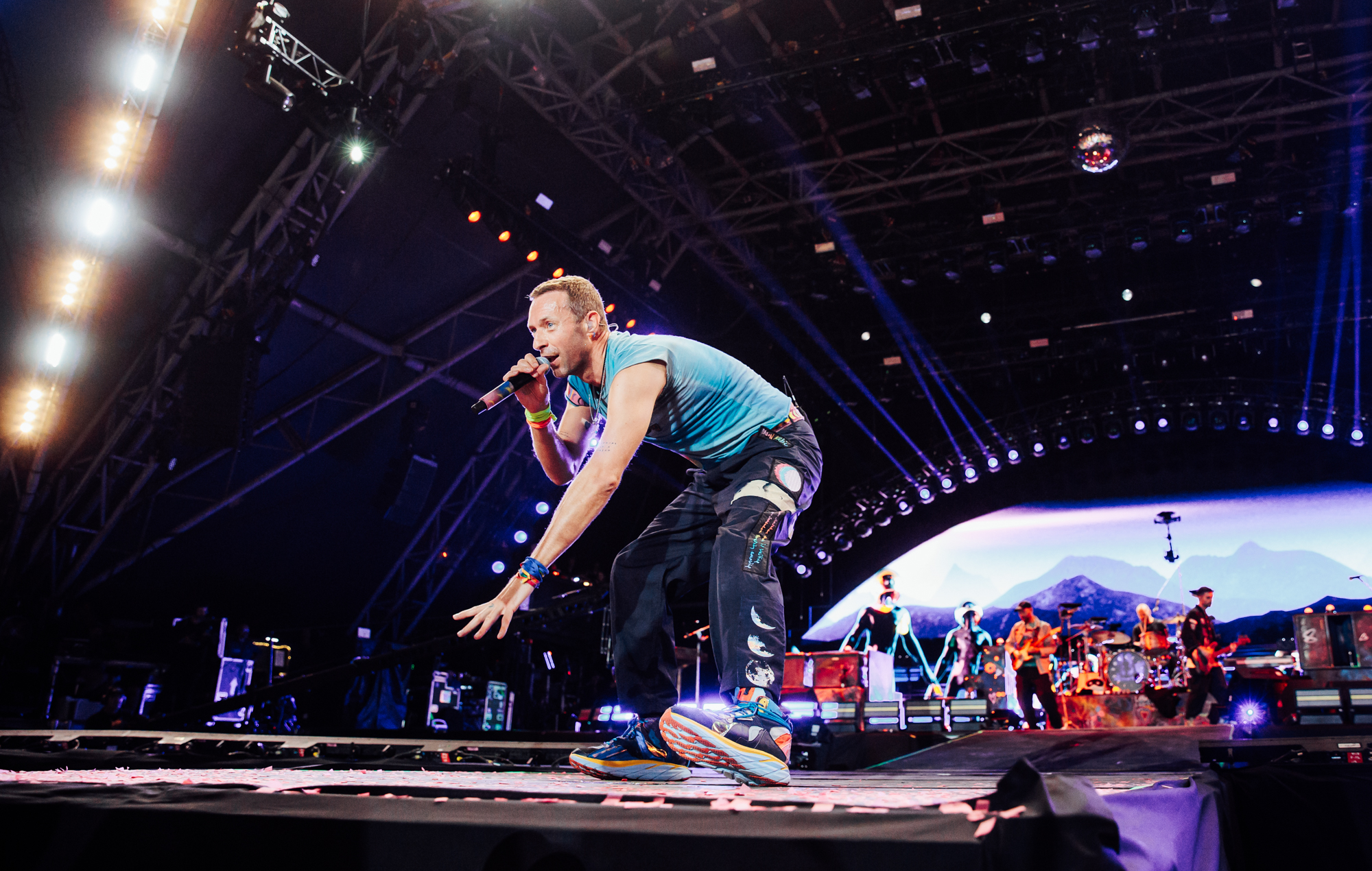 Coldplay live at Glastonbury 2024, photo by Andy Ford