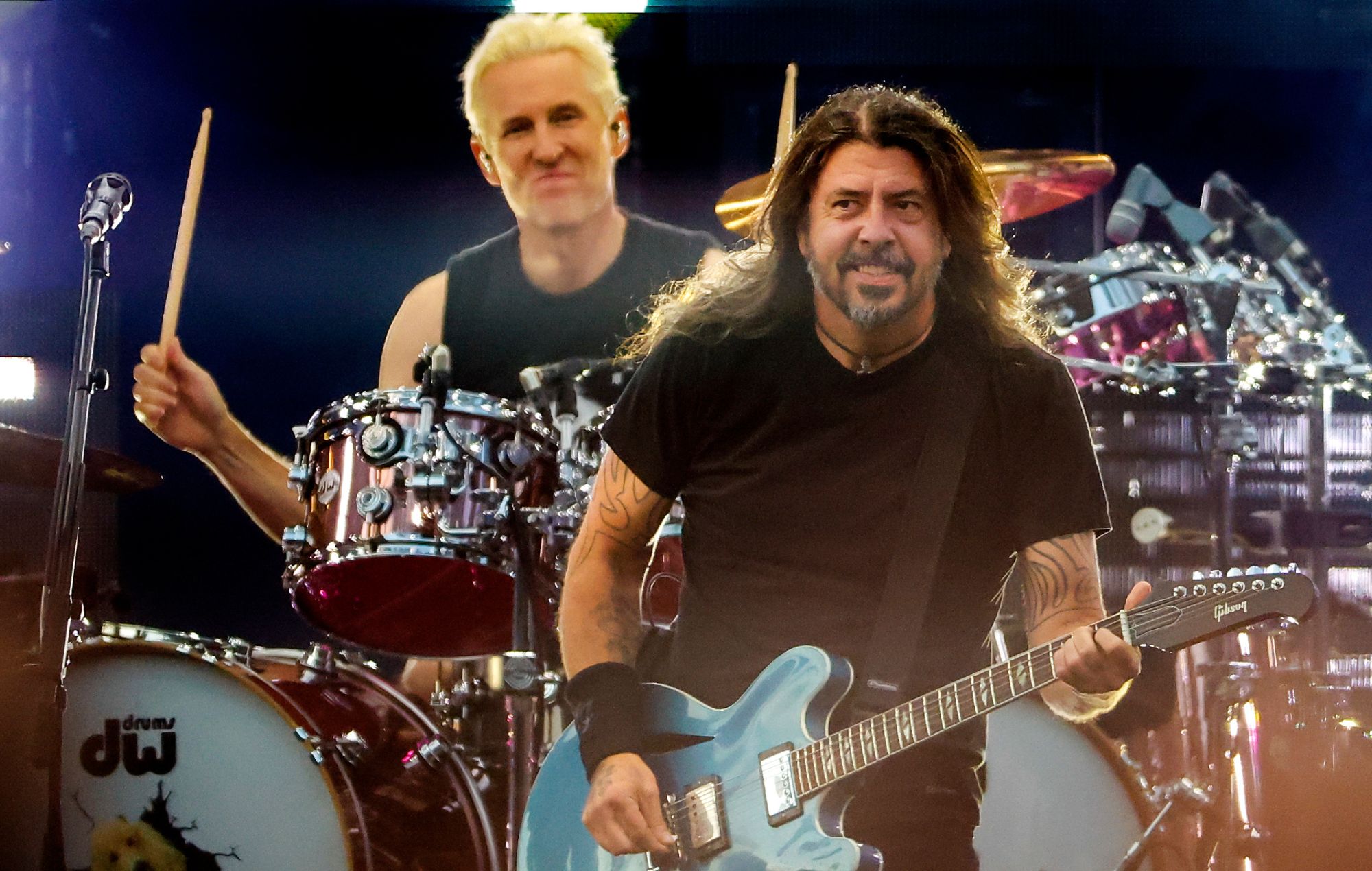 Dave Grohl and Josh Freese of Foo Fighters in 2024