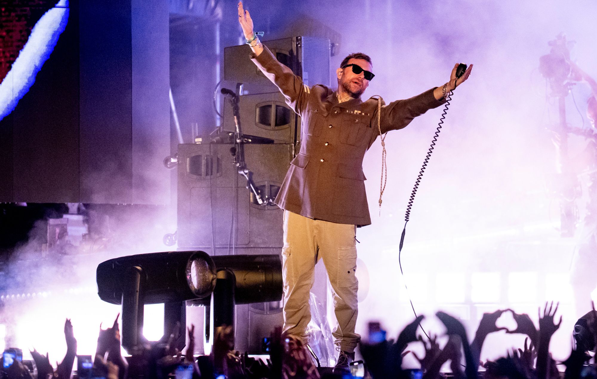 Damon Albarn performs with Gorillaz
