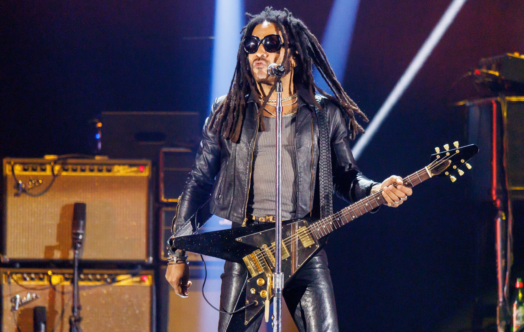 Lenny Kravitz performs onstage in Las Vegas, 2023.