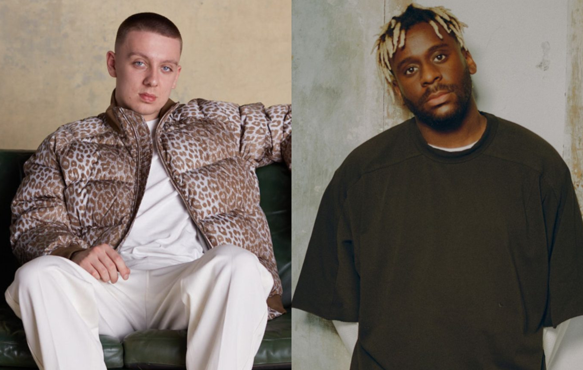 two side by side photographs of Aitch (left) and Myles Smith (right)