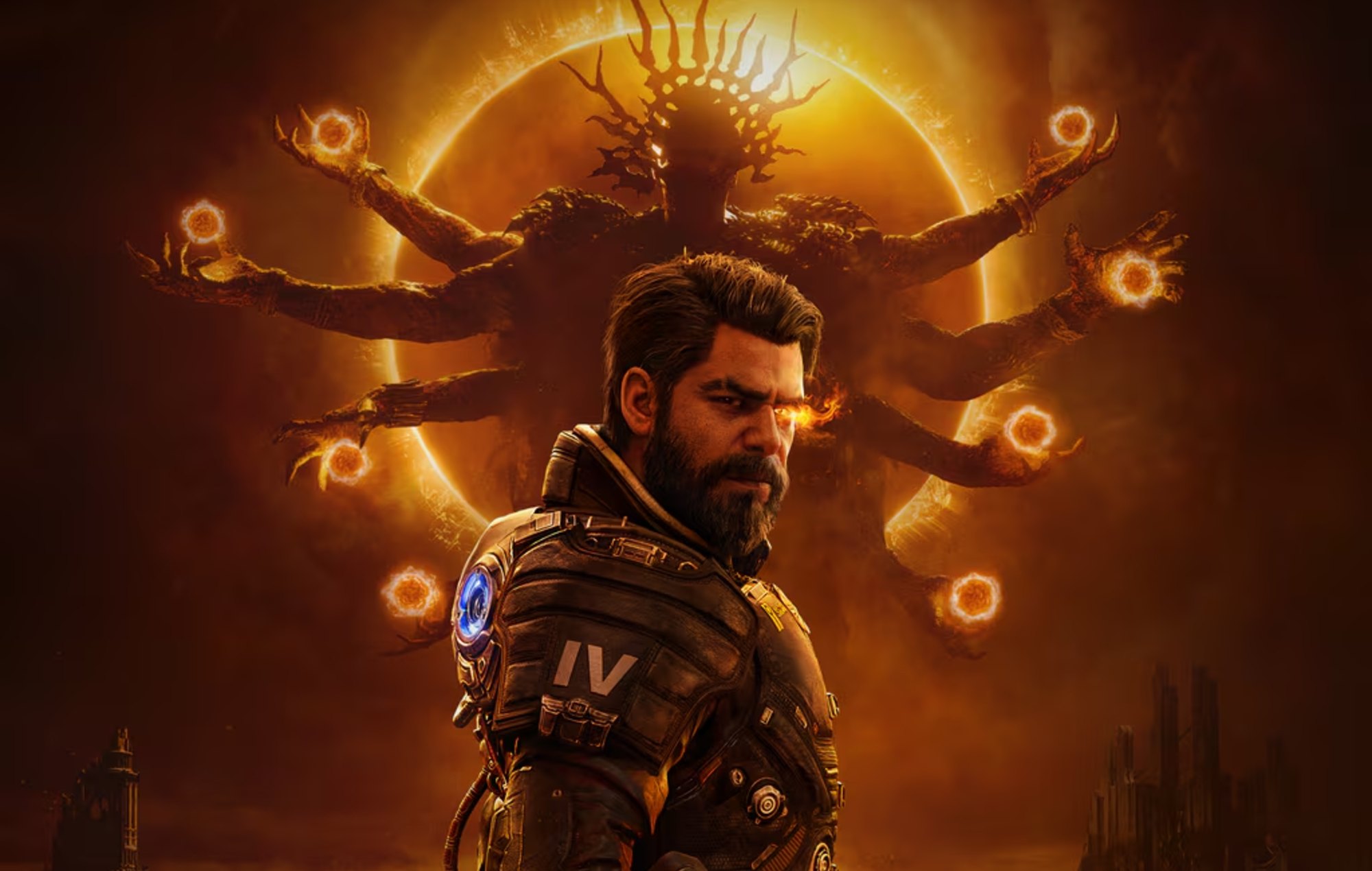 Saros PC Release: Arjun can be seen in front of a boss.