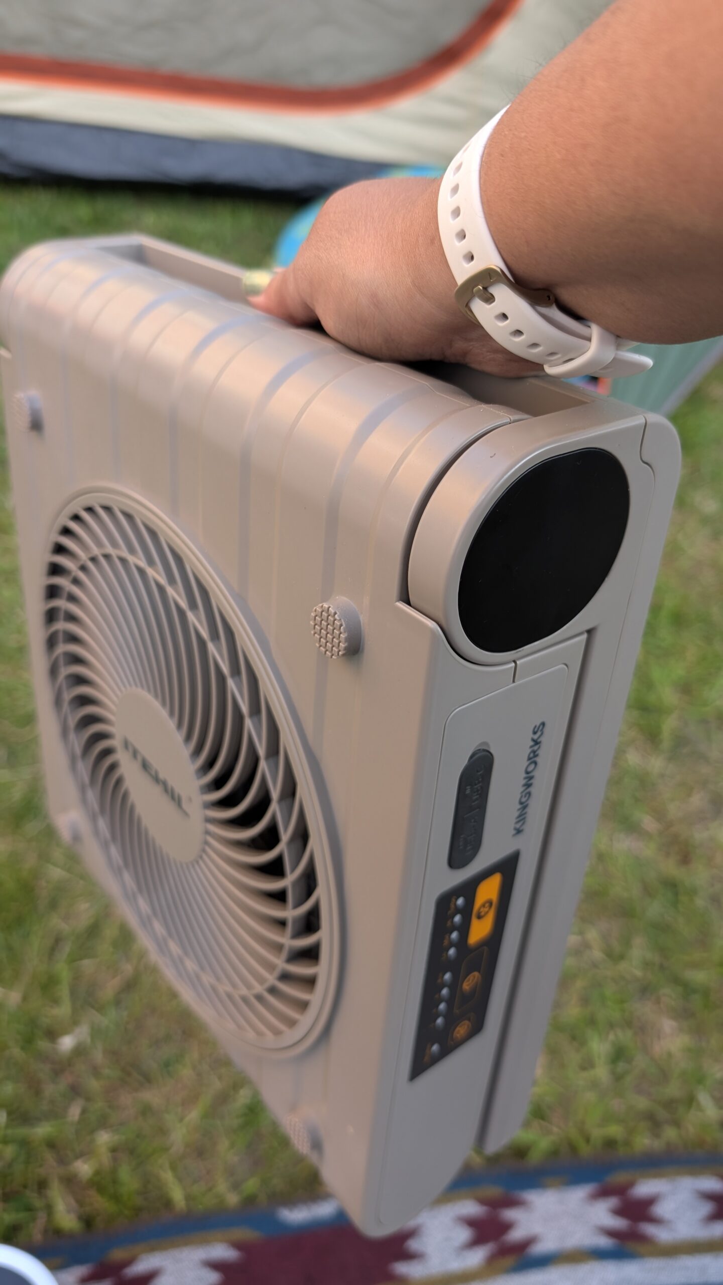 ITEHIL Portable Solar Electric Fan, 10000mAh Rechargeable Battery