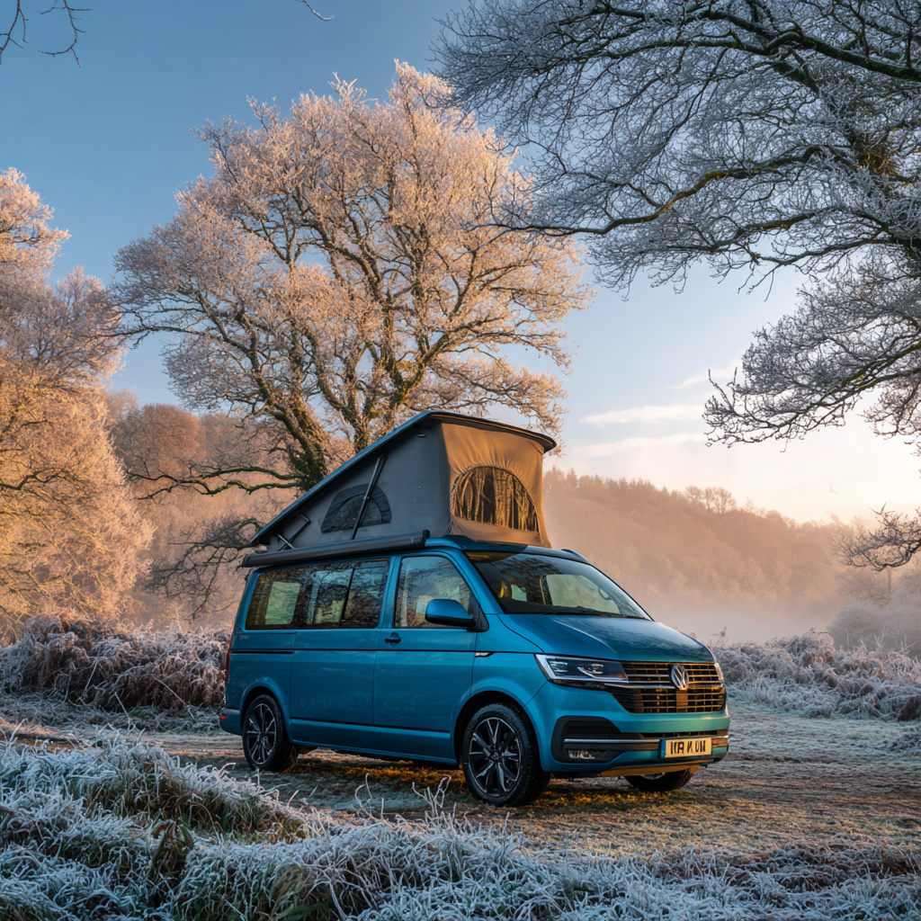 Winter campervan camping