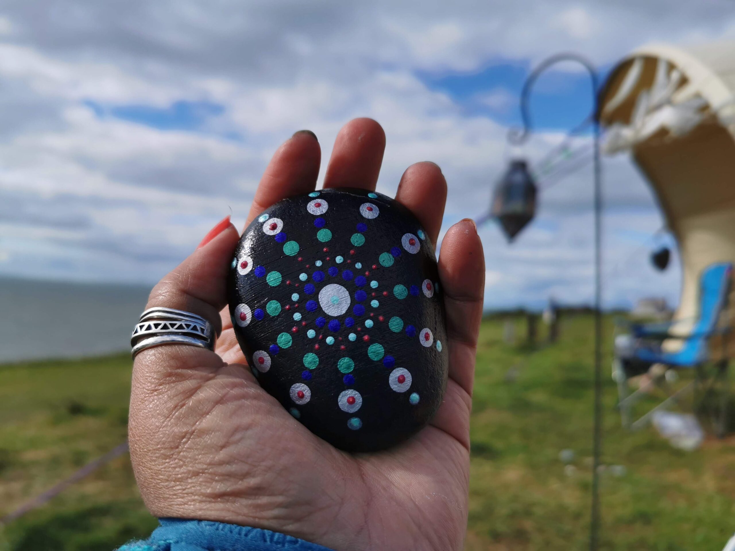 camping rock painting crafts