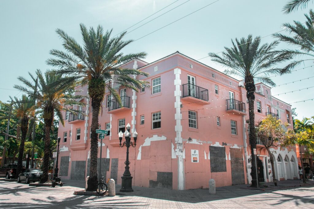 Pink building in Little Havana