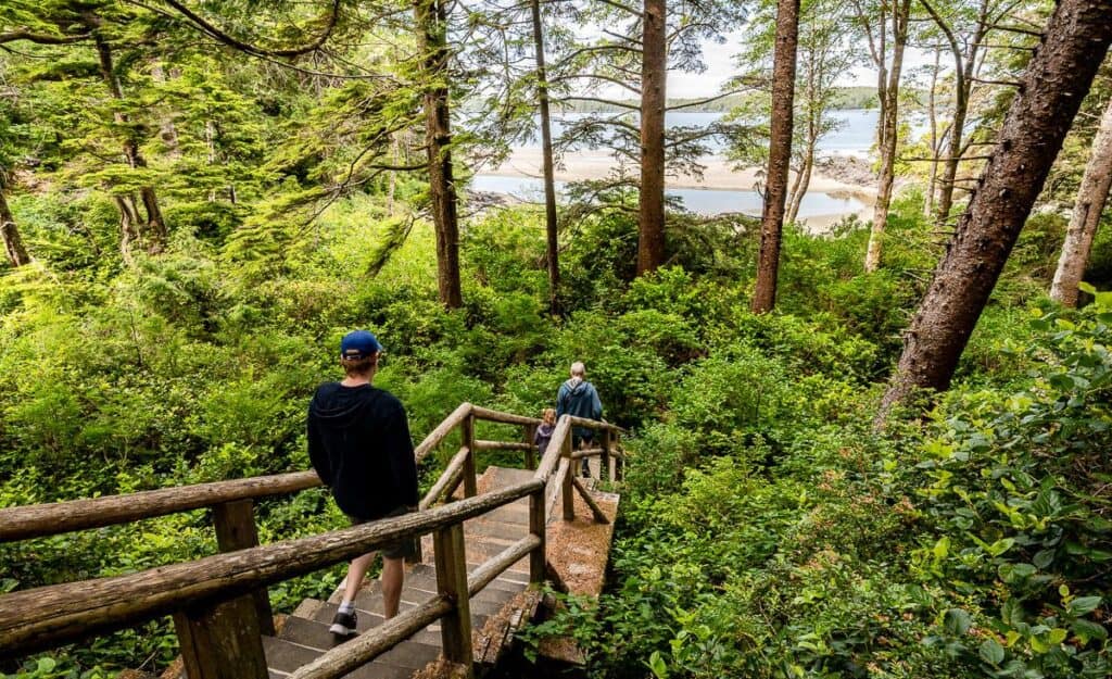 It's a beautiful hike through the forest to Tonquin Beach in Tofino