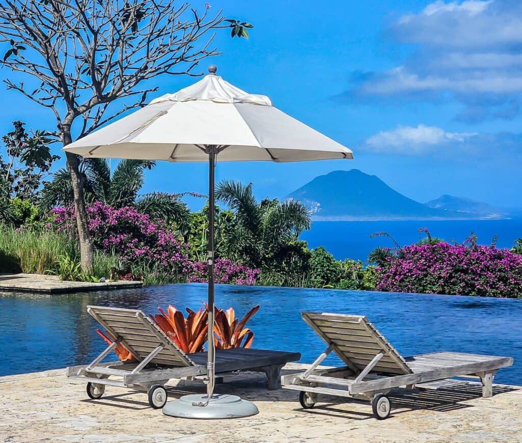 View from the pool at Belle Monte Sanctuary Resort on St. Kitts