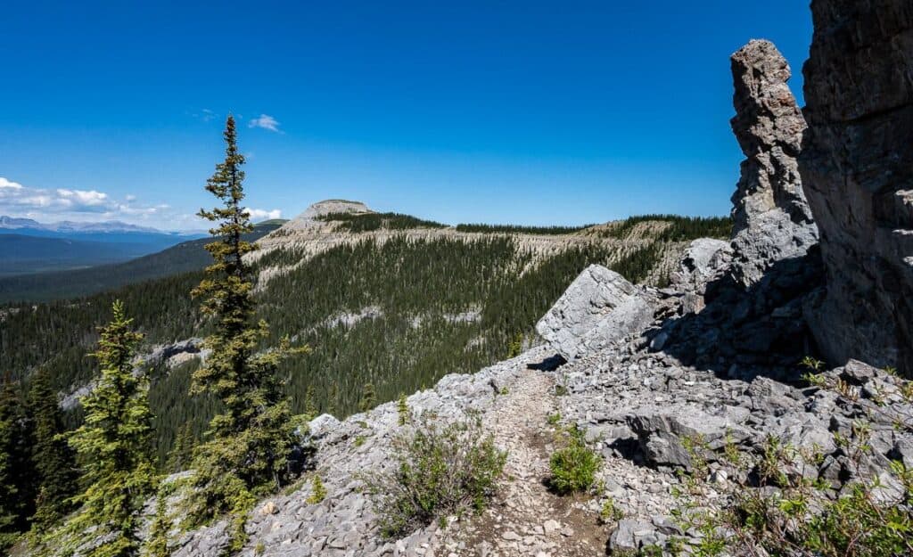 Coliseum Mountain near Nordegg, Alberta comes into view