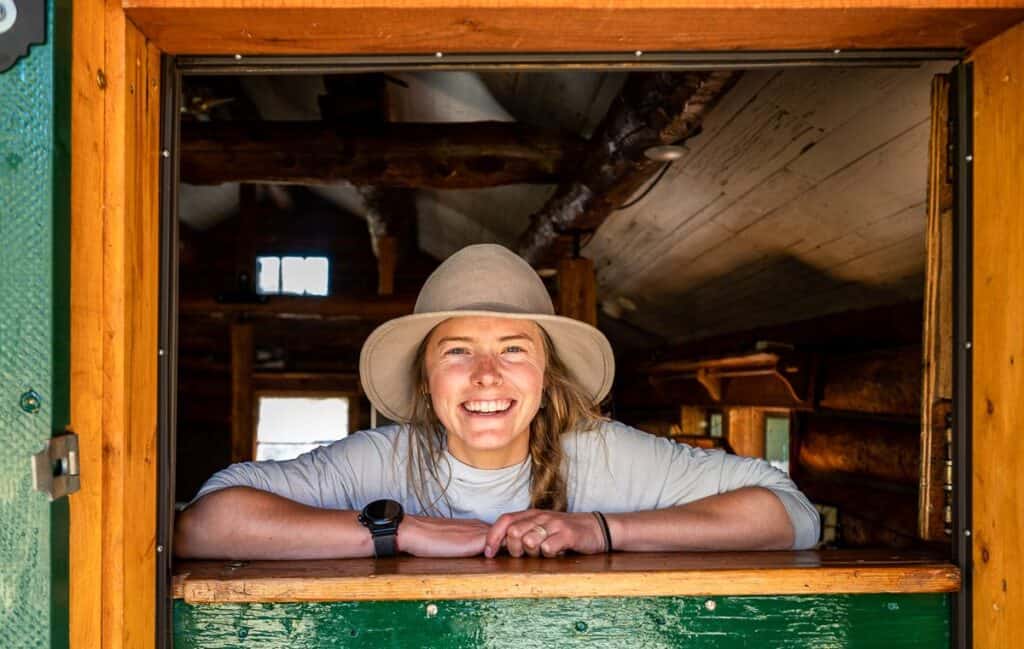 Emilie - one of the new owners of Diana Lake Lodge- soon to be renamed Pinnacle Meadows Backcountry Cabin