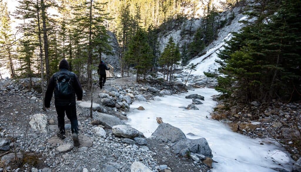 The most interesting part of the Heart Creek trail is near the end of the accessible canyon by the waterfalls
