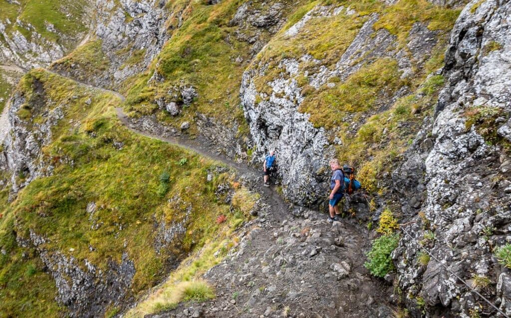 Some exposure on the way to Rifugio Mulazon the Alta Via 2
