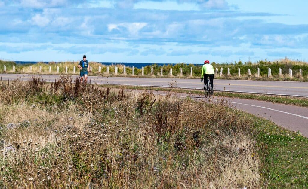 On a multi-use trail in PEI National Park as I leave Dalvay by the Sea