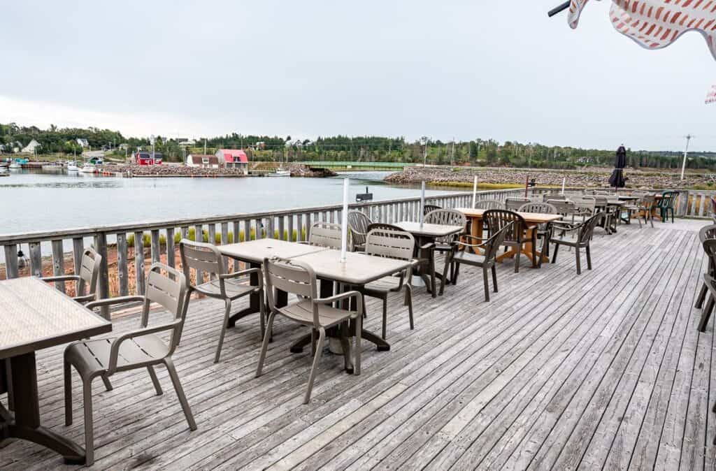 Carr's Oyster Bar was quiet when we passed through Stanley Bridge