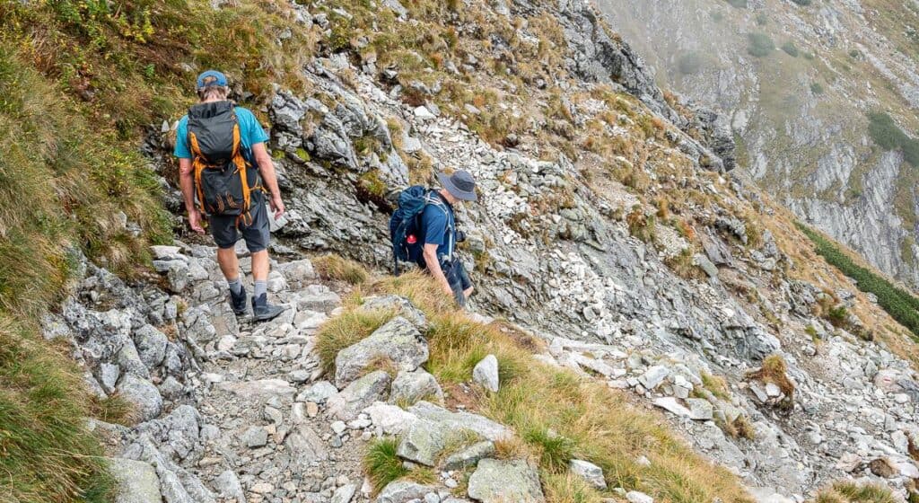 You really have to watch your footing on the descent - some people might like poles in places