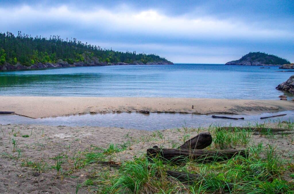 Fisherman's Cove campsite on the Coastal Trail, Pukaskwa