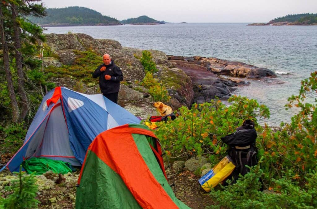 Our wild camping site next to Lake Superior