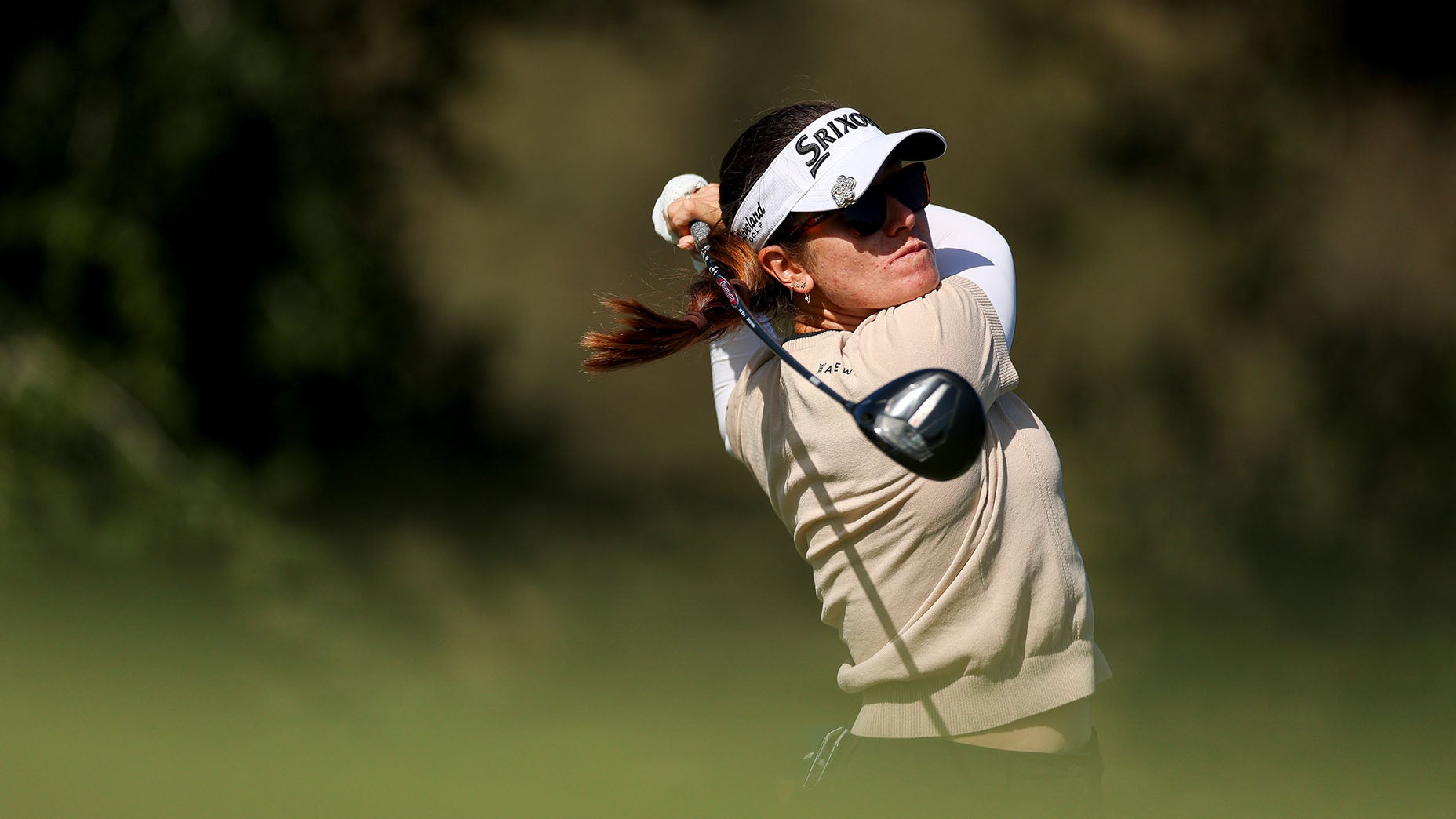 TARZANA, CALIFORNIA - APRIL 19: Hannah Green of Australia hits a tee shot on the 13th hole during the final round of the JM Eagle LA Championship presented by Plastpro at El Caballero Country Club on April 19, 2026 in Tarzana, California. (Photo by Harry How/Getty Images)