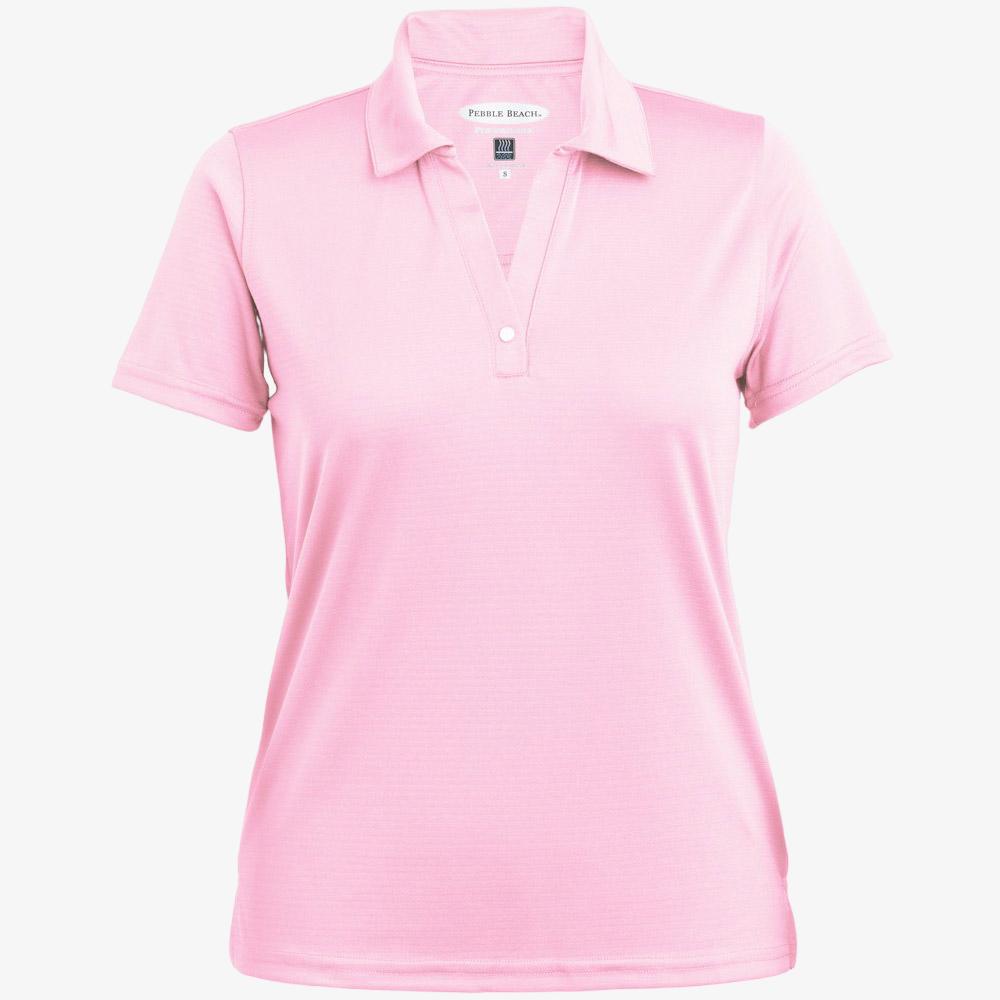 Pebble Beach Ottoman Stripe Polo, Pink