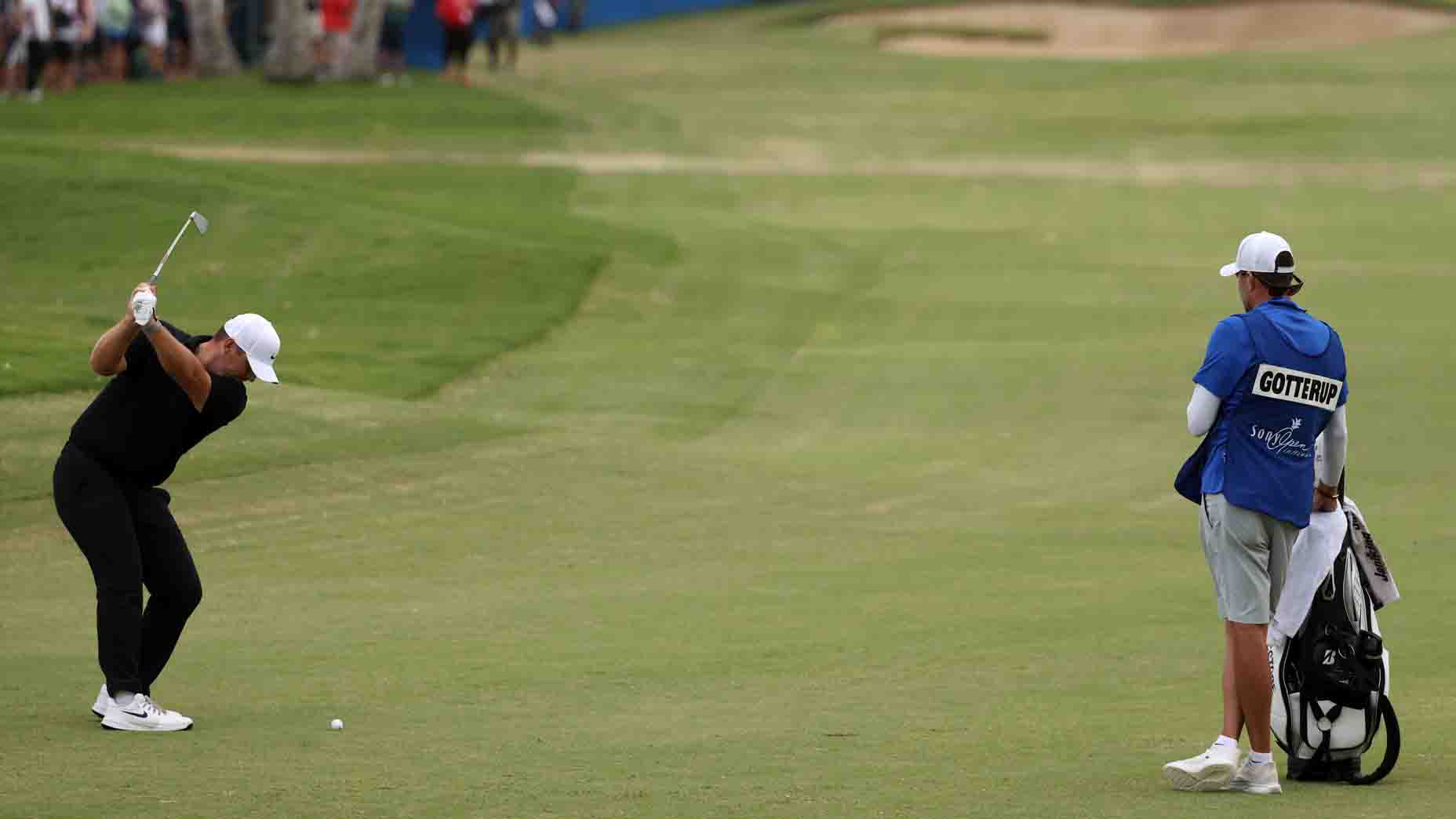 Chris Gotterup hits a shot during the Sony Open