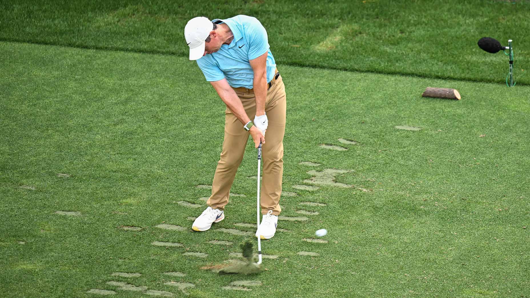 rory mcilroy at impact during the 2023 masters