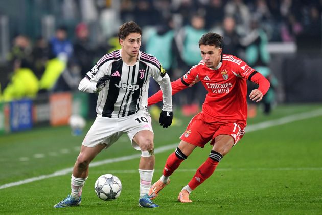 Kenan Yildiz in action against Benfica