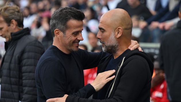 Marco Silva with Pep Guardiola