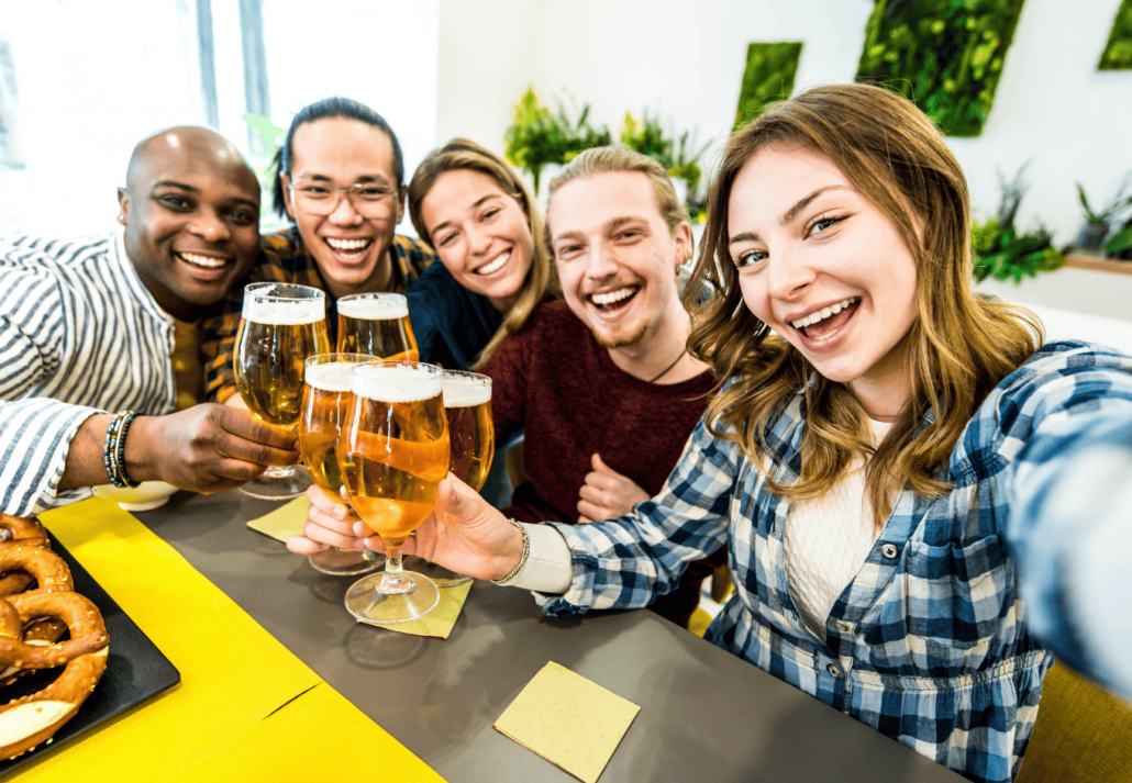 Friends enjoying at the Oktoberfest Zinzinati 