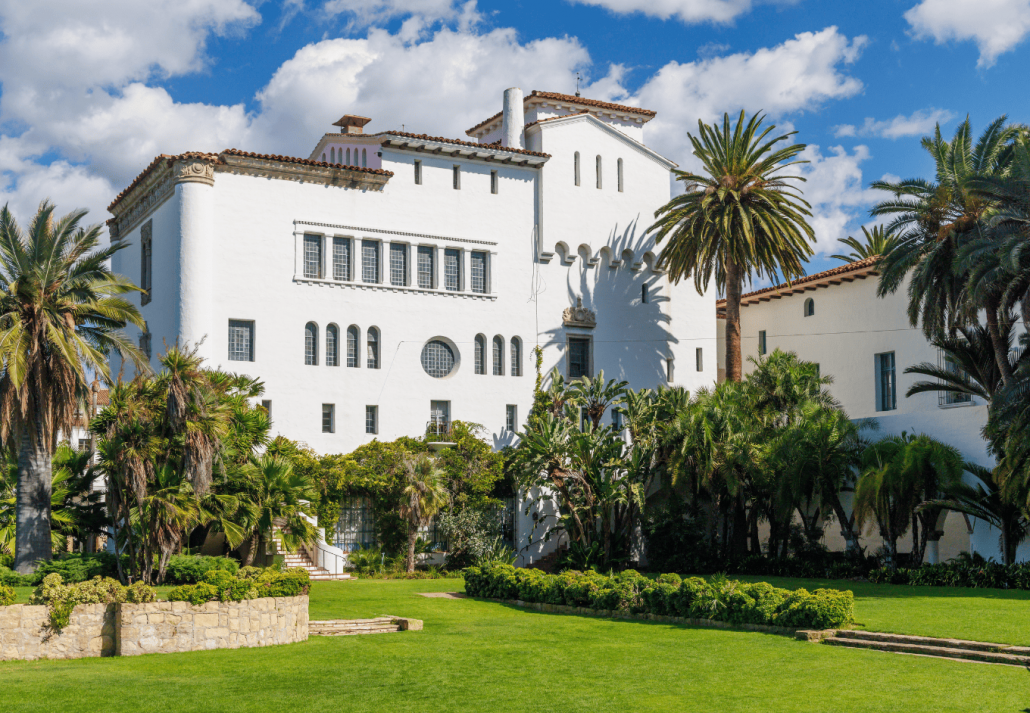 Historic Santa Barbara Courthouse with Spanish Colonial Revival architecture