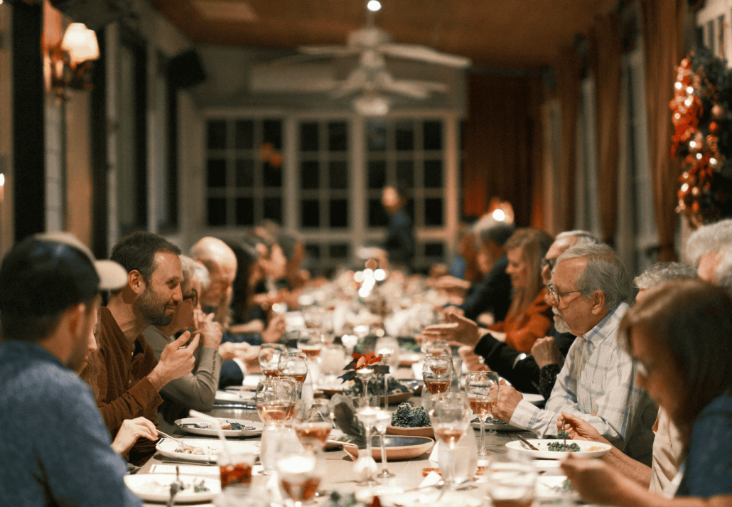 New Year Dinner Party at restaurant 