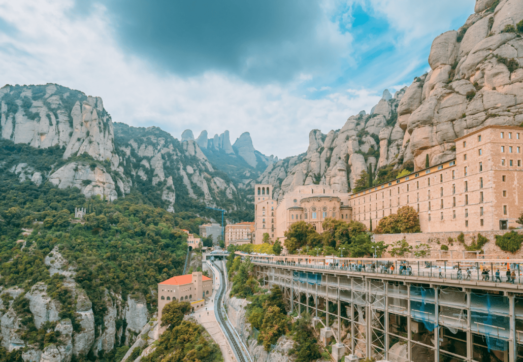 Santa Maria De Montserrat. Benedictine Abbey In Mountain Of Montserrat, In Monistrol De Montserrat
