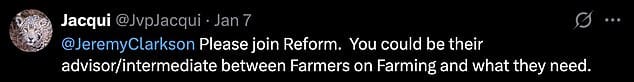 Jeremy Clarkson has sparked a fresh debate about the pressures facing British agriculture after delivering a blunt response to a social media user who blamed Brexit for the struggles of UK farmers.